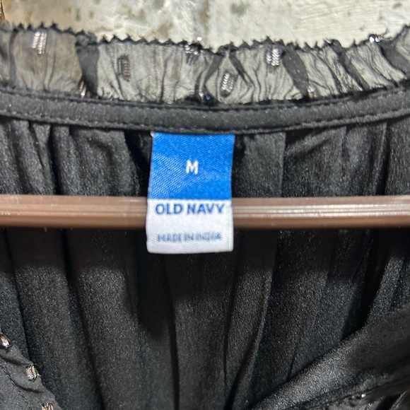 Old Navy black and silver sheer sleeved dress in size medium. - Picture 5 of 8